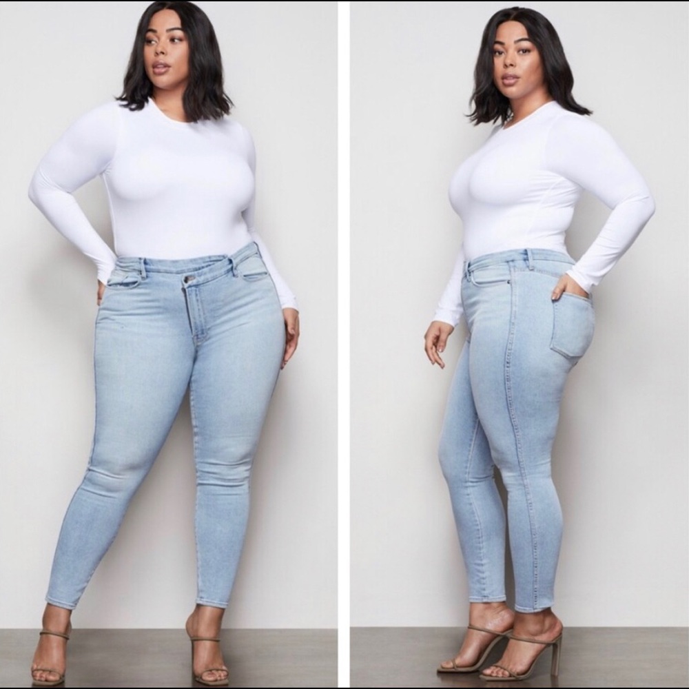 Good American Good Curve Crossover Skinny Jeans NWT Size 18
